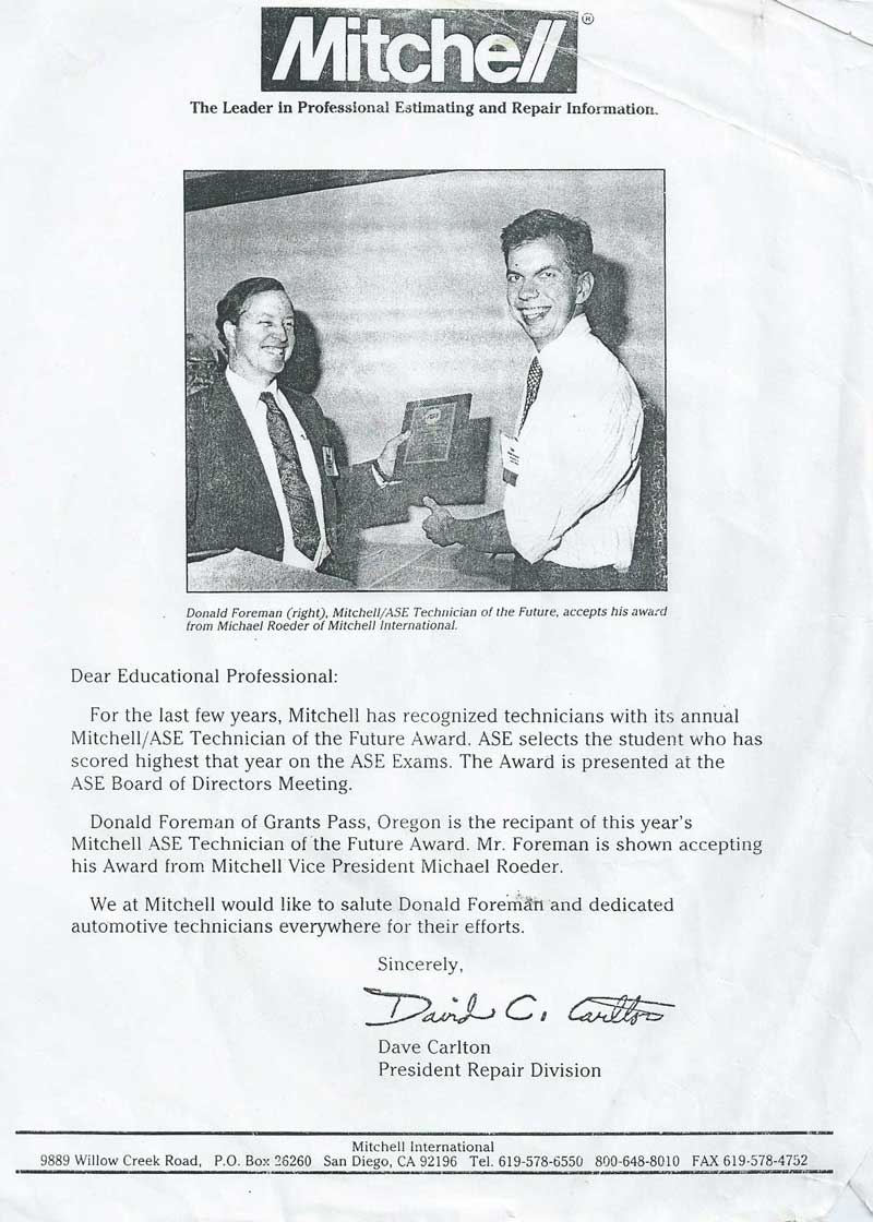 1993 Mitchell Award